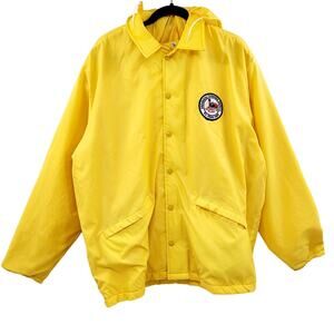 Pla-Jac by Dunbrooke Yellow Hooded Coach Jacket Men's Size 48-XL-50 Made in USA
